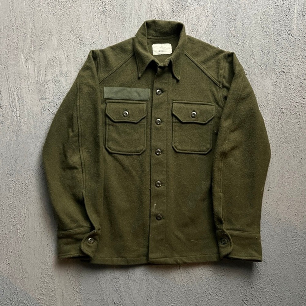Vintage OG 108 Field Shirt Men Small Olive Green 1960s Wool US Army‎